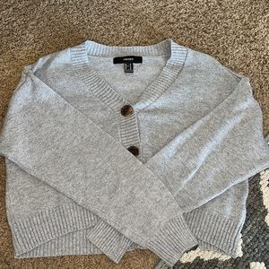 forever 21 grey cropped cardigan !!